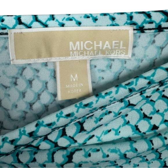 Michael Michael Kors Teal Snake Print Long Sleeve Dress Medium - Picture 3 of 6